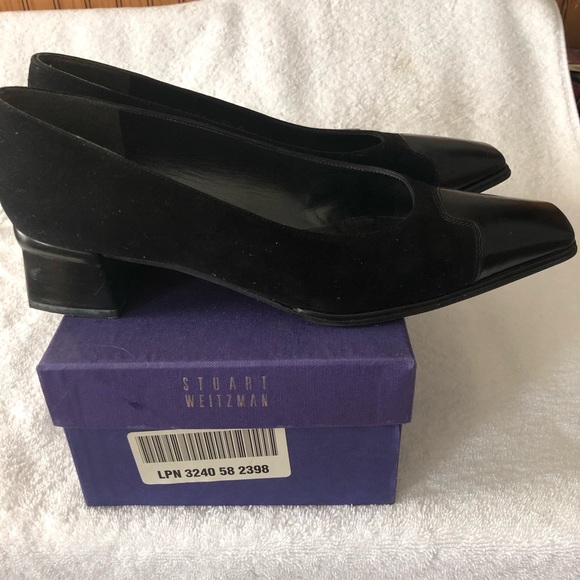 Stuart Weitzman suede leather block heel shoes - Picture 3 of 7